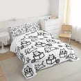 thumbnail image 3 of jejeloiu Cute Cat Animals Full Size Comforter Sets,Black Stripe Kitten Bedding Sets For Girls Teens Reversible 3pcs, 3 of 8