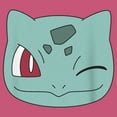 thumbnail image 2 of Women's Pokemon Bulbasaur Wink Face Racerback Tank Top Pink Heather X Large, 2 of 4