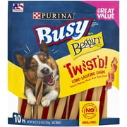 Purina Busy With Beggin' Made in USA Facilities Small/Medium Breed Dog Treats, Twist'd - 10 ct. Pouch (038100172556)