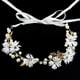 thumbnail image 3 of Diadema de flores, corona de flores para novia con hojas artificiales, flores y perlas de imitación, diademas de flores, accesorios para el cabello de boda para novias para mujeres, 3 of 4