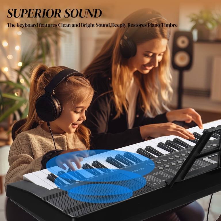 Ktaxon 61 Keys Keyboard Piano with Lighted Keys, Z-Stand, Piano
