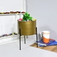 thumbnail image 1 of Handmade 100% Iron Round Modern Gold Coated Color 4.2 x 8 Inches Planters Pot 1014, 1 of 5