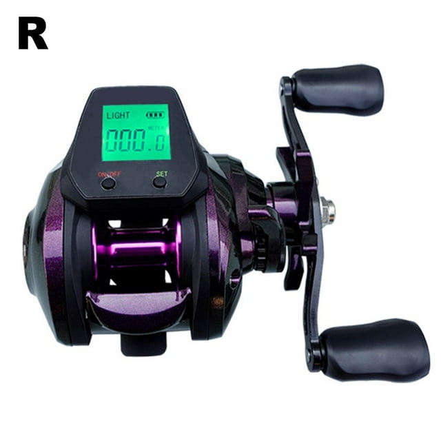 Waterproof Digital Fishing Reel Baitcasting Reel Counting Fishing Reel Purple