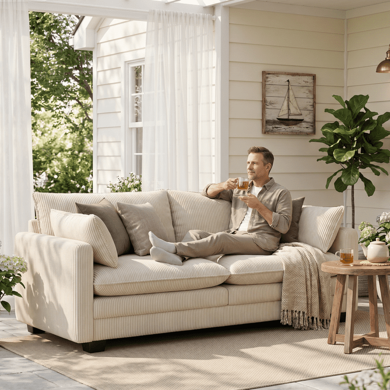 Noelse 70" Cloud Loveseat, Beige Corduroy photo 7