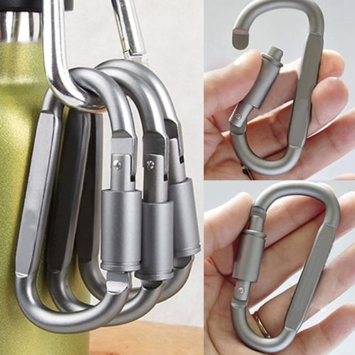 Details about   5pcs Outdoor D-Ring Aluminum Screw Locking Carabiner Hook Clip Climbing Keychain 