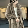 thumbnail image 4 of CoCoMangos Women Knit Pashmina Shawl Wrap Open Front Batwing Long Sleeve Cardigan Sweaters with Tassel Winter Warm Chunky Cape, 4 of 7