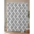 thumbnail image 4 of Shower Curtains for Bathroom-36"x72", Rustic Morocco Lattice Pattern Waterproof Bath Curtain Grommet Shower Curtain Set with Hooks, Modern Gray Washable Bath Accessories, 4 of 6