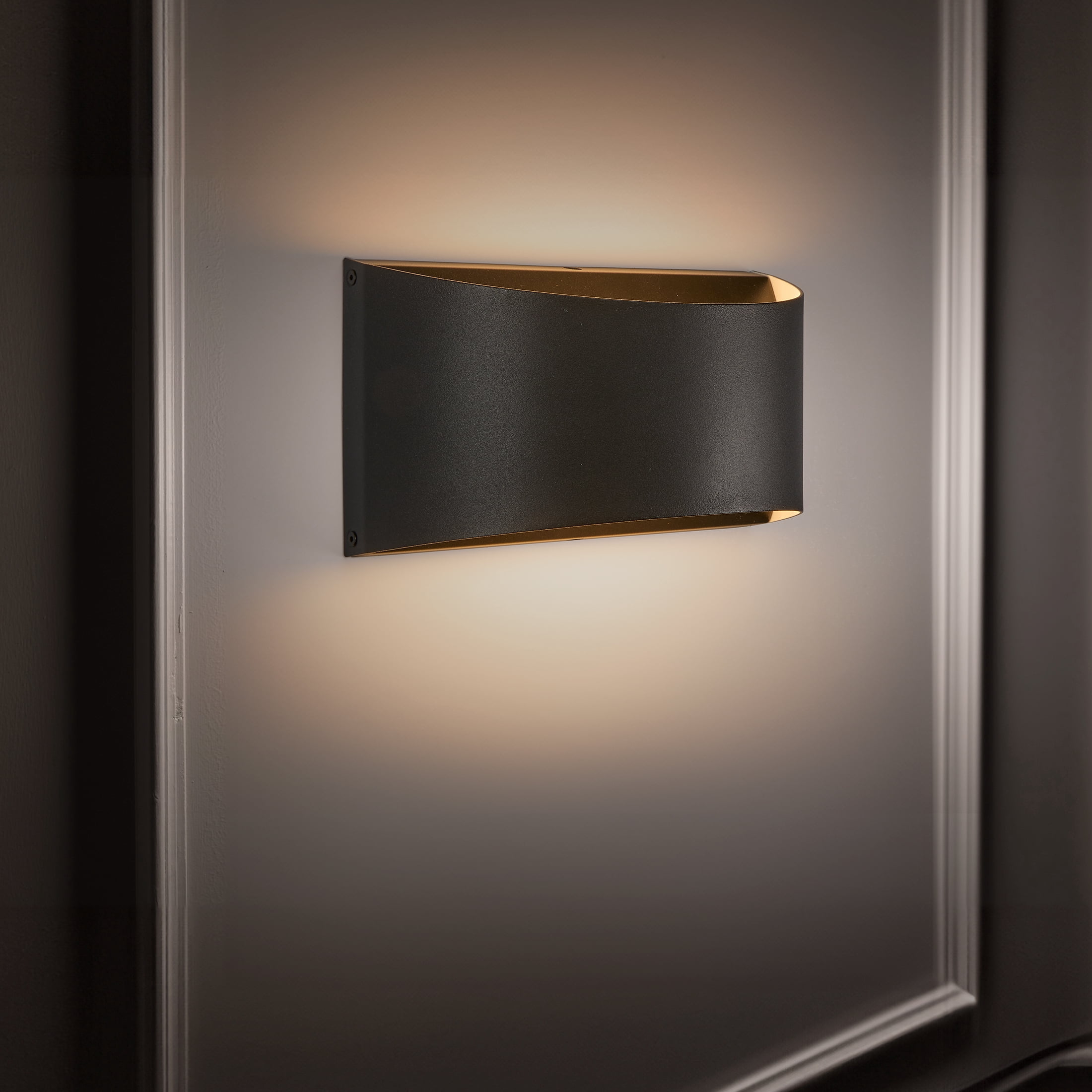 Maxxima LED Up/Down Outdoor Wall Light, Modern Dimmable Sconce, 12 Watts, 700 Lumens, 5 CCT 2700K-5000K, Black
