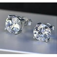 thumbnail image 2 of Divine Creation 2.00Ct Round Cut Diamond Trendy Push Back Stud Earrings 14K White Gold Plated 925 Sterling Silver, 2 of 4