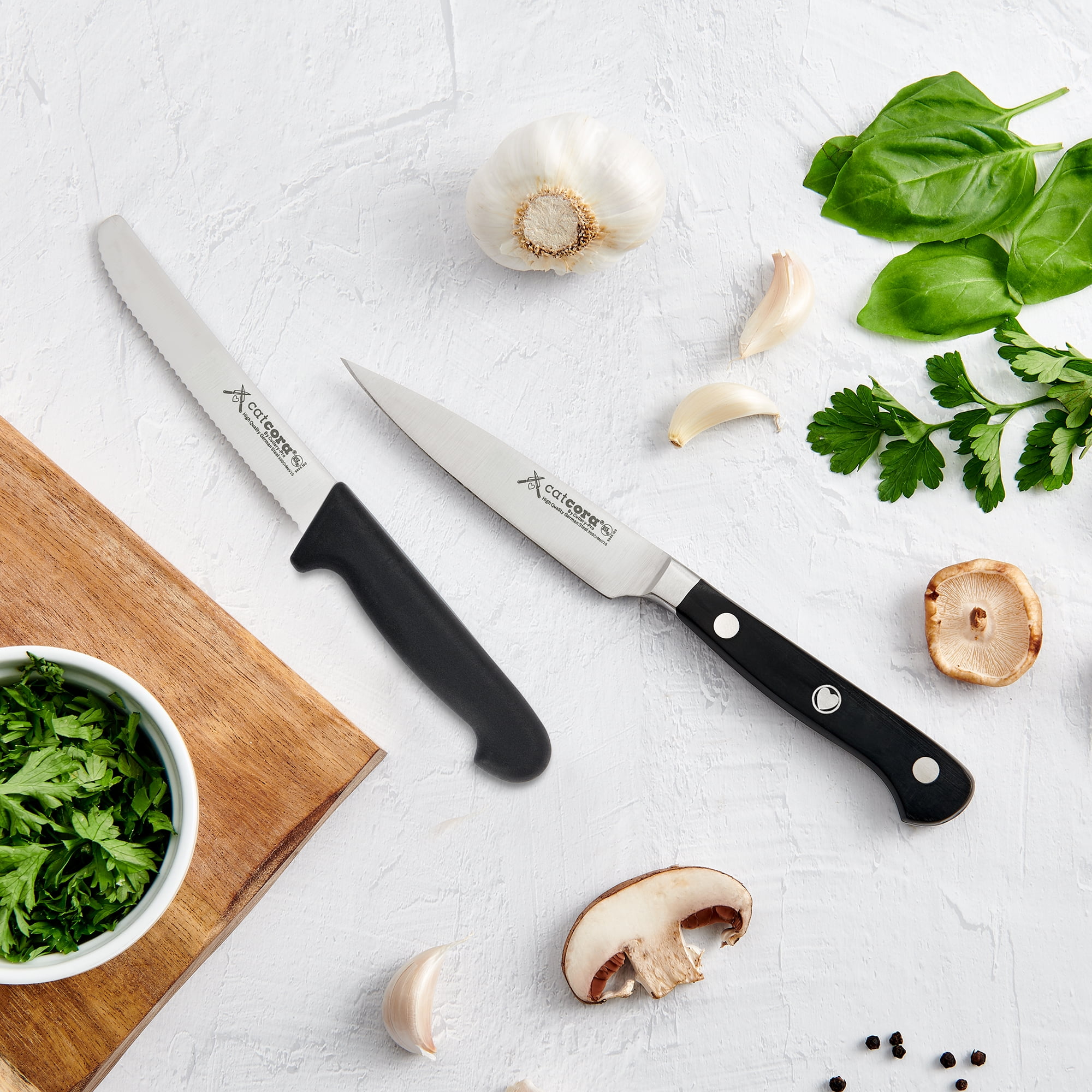 CatCora Forged Utility Knife, Professional 6-Inch German Steel Blade For Peeling Potatoes, Cutting Sandwiches, and Garnishing, Ergonomic Triple-Rivet Handle, NSF-Certified Kitchen Knife