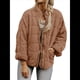 thumbnail image 3 of Chaquetas Acolchadas para Mujer, Informales, de Cuello Alto, Larga, Abrigos de Invierno Extragrandes con Cremallera Caqui Oscuro S, 3 of 7