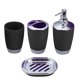 thumbnail image 1 of Juego de accesorios de baño de 4 piezas, plástico PP, juego de baño, taza, soporte para cepillo de dientes, kit dispensador de plato de jabón, negro Scienceny HA2135-07B, 1 of 6