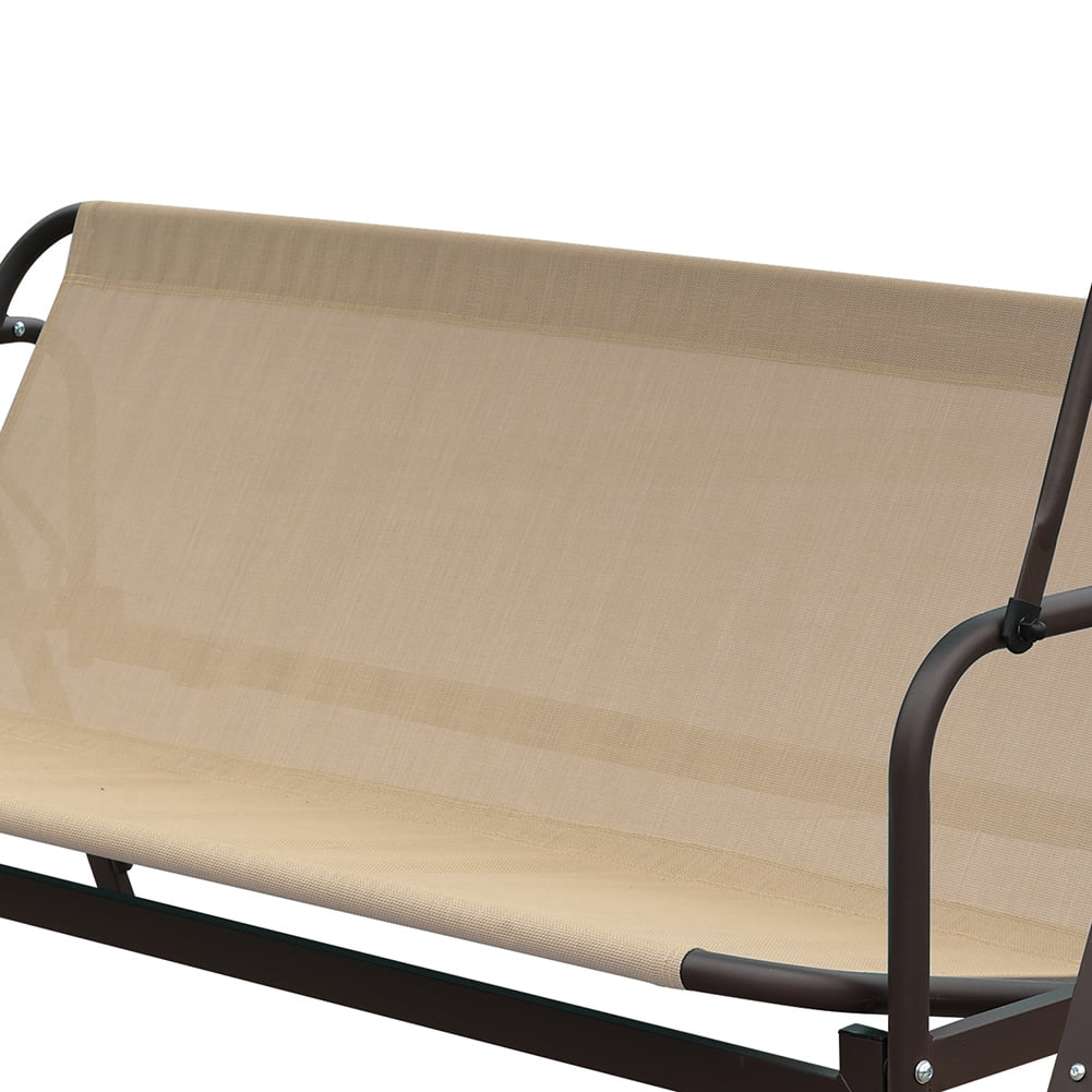 Kepooman 3 Persons Luxury Outdoor Porch Swing Chair, Foldable Hanging Porch Swing Chair Seat for Porch, Patio, Garden, Khaki Kepooman 3 Persons Luxury Outdoor Porch Swing Chair, Foldable Hanging Porch Swing Chair Seat for Porch, Patio, Garden, Khaki