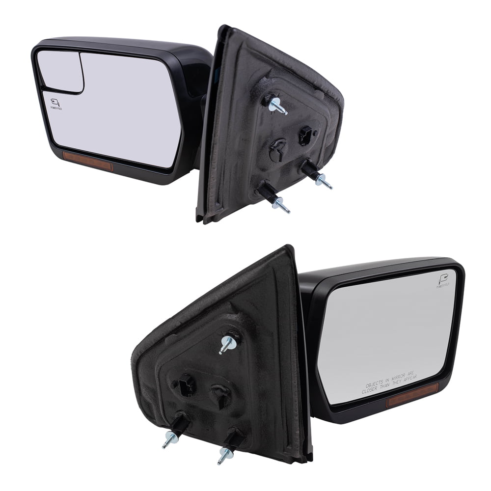 Brock Drivers Power Folding Side View Mirror Spotter Glass PTM Ready-to-Paint Heated Signal Reflector Memory Puddle Lamp fits 09-14 Ford F-150 Pickup Truck BL3Z17683FAPTM 