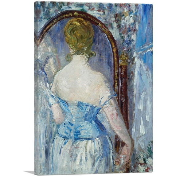 ARTCANVAS Before the Mirror 1876 Canvas Art Print by Edouard Manet - Size: 18" x 12" (0.75" Deep)