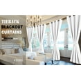 thumbnail image 2 of Hiasan Blackout Curtains for Bedroom, 42 x 84 Inches Long - Thermal Insulated & Energy Saving Window Curtains for Living Room, 2 Drape Panels Sewn with Tiebacks, Greyish White, 2 of 11