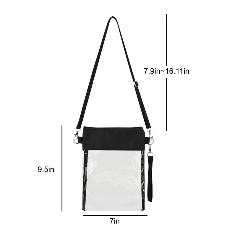 TSV Stadium Approved Clear Crossbody Bag, Waterproof Shoulder Purse Bag  with Adjustable Strap for Concerts 