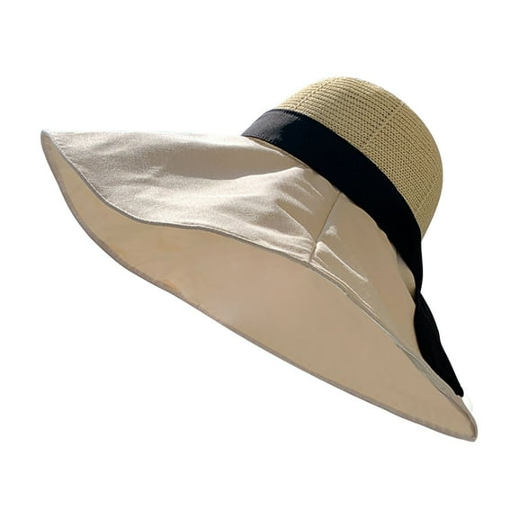 DondPO Beach Cap Women‘s Oversized Female And Small Holiday Spring Summer Foldable Hat Sun Visor Hats for Women Straw Hats for Women