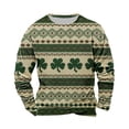 thumbnail image 1 of RXMEKW Chandail de la Saint-Patrick pour Femmes, Imprimé Trèfle à Manches Longues Col Rond Coupe Ample, Vêtement Décontracté pour Fête, 1 of 3