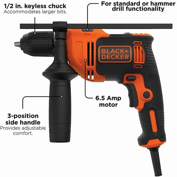 Hammer Drill, 6.5-Amp, 1/2-Inch (BEHD201)