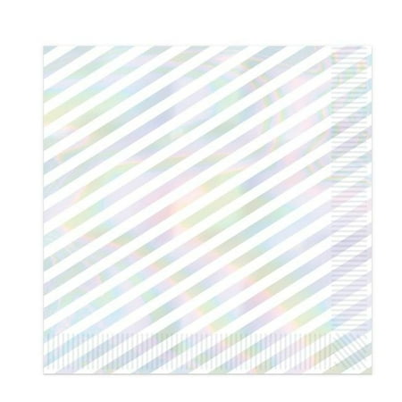 2-Ply Iridescent Stripes Beverage Napkins - Pack of 12