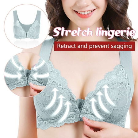 

Holiday Savings! Woman s Comfortable Lace Breathable Bra Underwear No Rims Gray