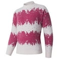 thumbnail image 2 of Nmnitkp Mens Sweater Crewneck Pullover Sweater Textured Knitted Sweaters Casual Loose Fit Sweaters with Ribbing Edge Men Sweater Hot Pink #01,3XL, 2 of 4