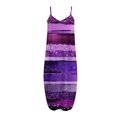 thumbnail image 4 of Lenago Robes Formelles Grande Taille pour Femmes Mode Été Sexy Bretelles Taille Mi-Haute Col en V Sans Manches Imprimé Slim Fête Plage Longue Robe Été Plage Robes en Solde, 4 of 5