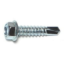 #12-14 x 1" Zinc Plated Steel Hex Washer Head Self-Drilling Screws SDSHWS-194