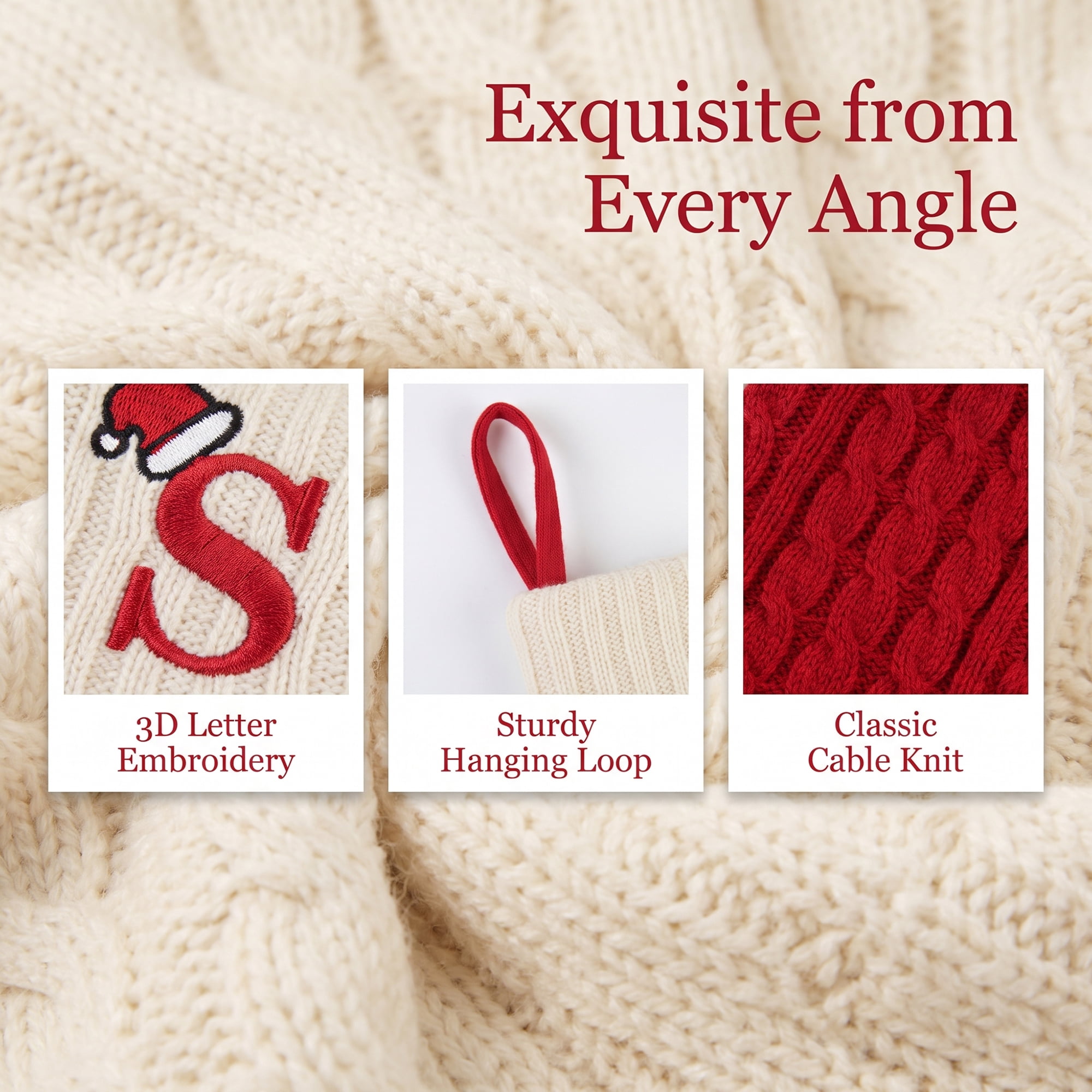 Unique Bargains Cartoon Christmas Luxury Grand Hearth Accent Stocking Letter S 8"