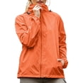 thumbnail image 2 of Dwellite Women Rain Jacket with Hood Lightweight Windbreaker Athletic Running Top Zip Up Outdoor Coat Saffron S, 2 of 6