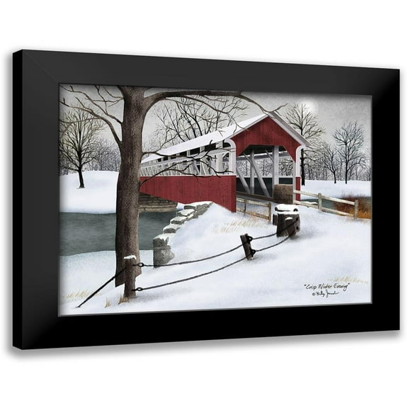 Jacobs, Billy 14x12 Black Modern Framed Museum Art Print Titled - Crisp Winter Evening