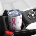 thumbnail image 5 of 20oz Tumblers Pink Breast Cancer Stainless Steel Vacuum Insulated Double Wall Travel Tumbler Cups Mug with Lid and Straw,Cleaning Brush for Cold & Hot Drinks, 5 of 7