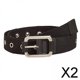 thumbnail image 1 of Cinturón de Cintura Fernando para Hombres y Mujeres Agujero de Una Sola Fila Cinturón de Hebilla de Pin de Lona Decorativa Negra Ajustable 2 piezas, 1 of 8