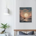 thumbnail image 4 of PIKWEEK Wall Art Canvas Prints Moon Sea Ocean Landscape  Full Moon in Cloud Pictures Paintings Stretched and Framed for Living Room Bedroom, 4 of 5