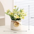 thumbnail image 2 of Margarita pequeña, flor de simulación, maceta de cerámica, decoración interior del hogar, planta verde artificial de escritorio, bonsái, flor falsa, 2 of 5