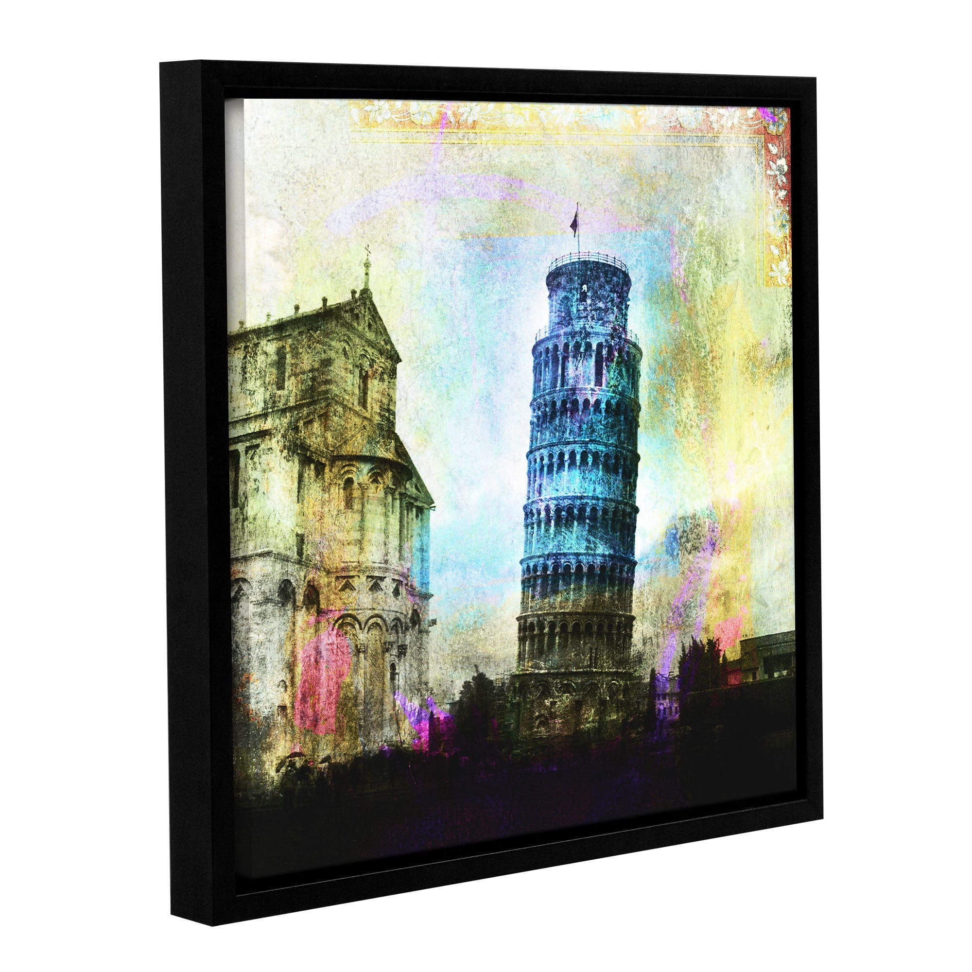 ArtWall Elena Ray "Leaning Tower Of Pisa" Gallery-wrapped Floater-framed Canvas