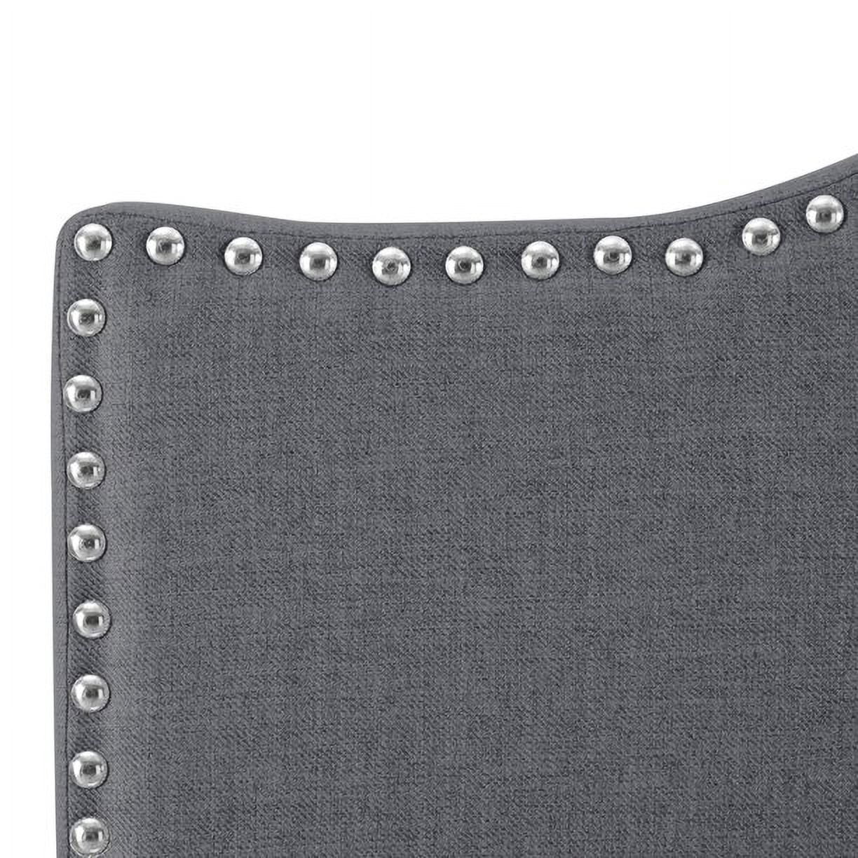 Naomi Home Cassandra Queen size headboard only, Height Adjustable Queen Size Headboard, Button Tufted Headboard with 12 Positions, Metal Legs, Wall/Bed Mount, Linen Fabric headboard Queen, Light Gray