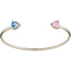 Personalized Planet Couple's Gold-Plated Trillion-cut Birthstone Bangle Bracelet