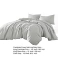 thumbnail image 5 of Edge 4 Piece King Size Duvet Comforter Set - Washed Linen - Cotton - Soft Gray, 5 of 5