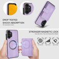 thumbnail image 4 of Allytechgroup Detachable Cards Holder Case for Samsung Galaxy A13 4G, RFID Blocking 2 In 1 Wallet PU Leather Case with Stand Compatible with Magsafe Shockproof Cover for Galaxy A13 4G, Purple, 4 of 5