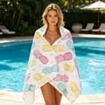 thumbnail image 1 of Rewenti 59X29.5In Microfiber Beach towel Double Sided Velour Large Rectangular Thick Bath towel Fast Dry Soft Absorbent Sand Free for Travel Pool Swimming, 1 of 6