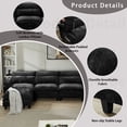 thumbnail image 3 of 113'' Modular Sectional Sofa,U Shaped Couch with Movable Ottoman, Convertible Sectional Couches with Deep Seat, 3 Seat for Living Room Comfy Cloud Sofa with USB Side Pockets & Charging(Black), 3 of 6