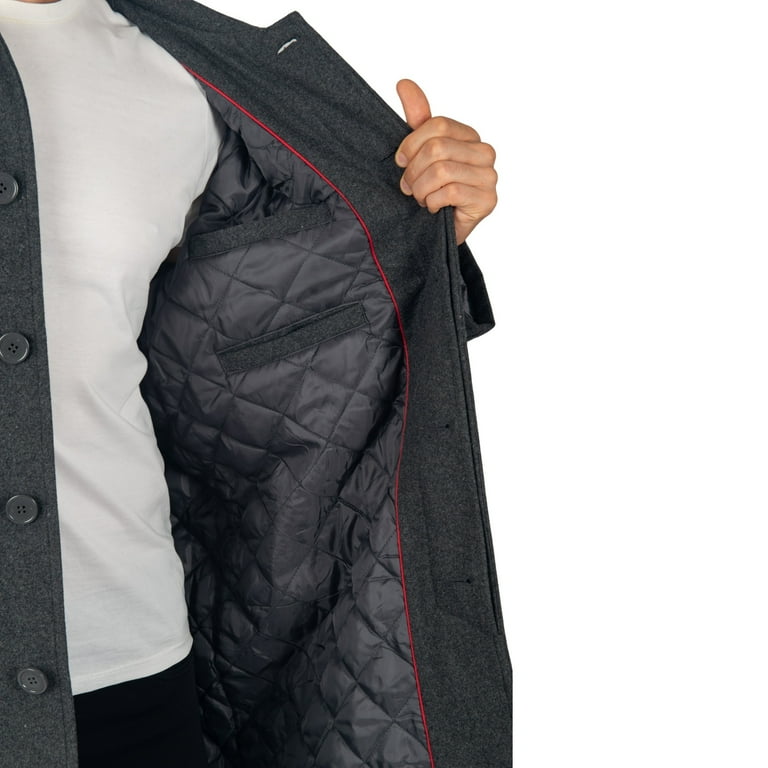 Alpine Swiss Mens Zach Knee Length Jacket Top Coat Trench Wool