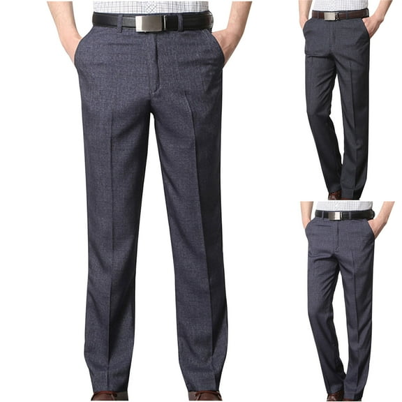 Sakmal Straight Leg Khaki Pants for Men Cotton Big and Tall Trousers Slacks Gray Relaxed Fit Chino Pants Men L