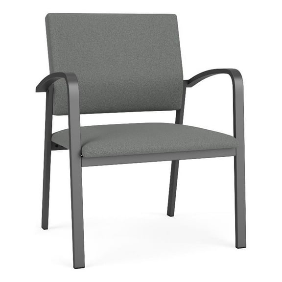 Newport Reception 18.5" Oversize Guest Chair / Charcoal Steel / Light Gray