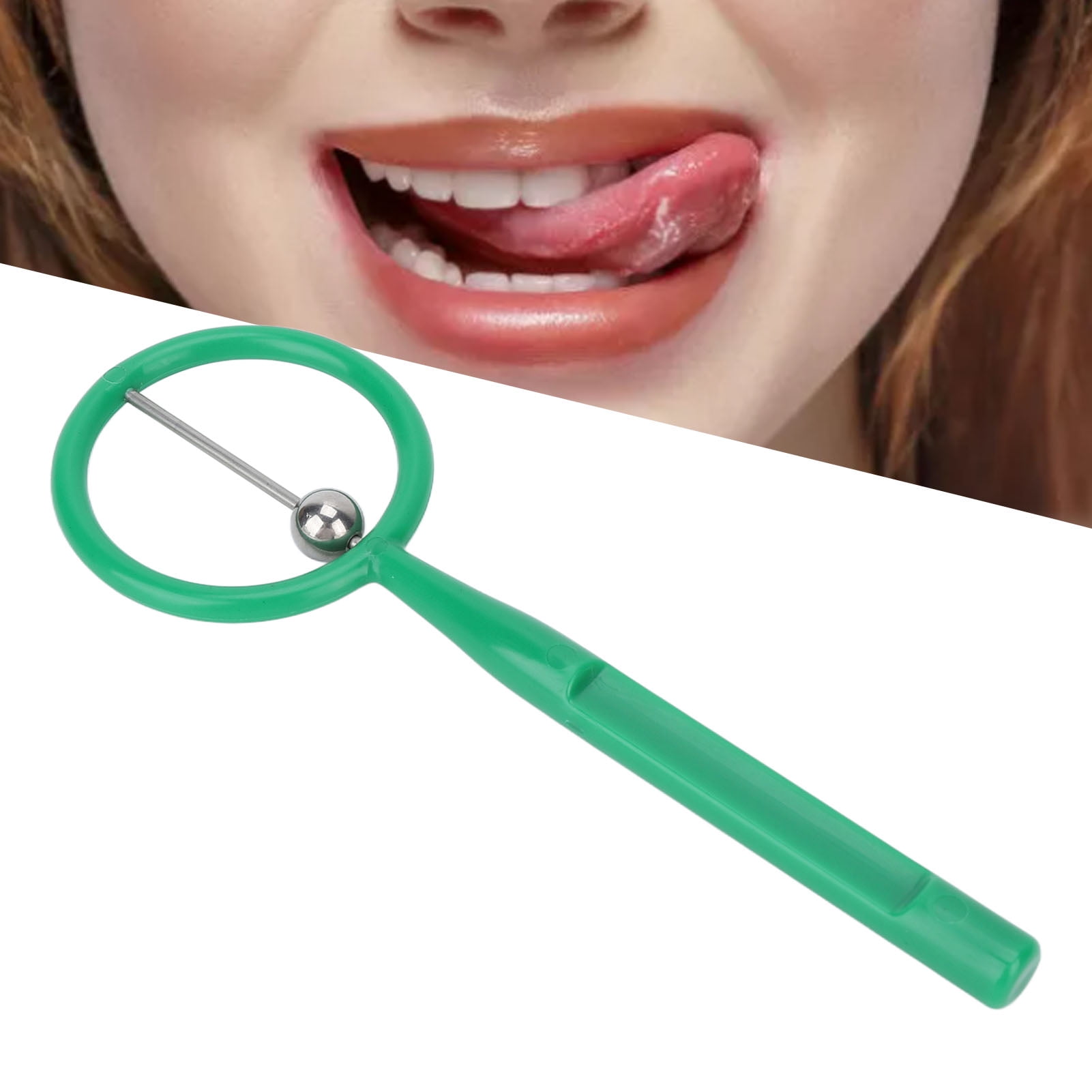 Tongue Tip Exerciser Professional PP Alloy Oral Muscle Strength Tongue Training Tool for Children Green