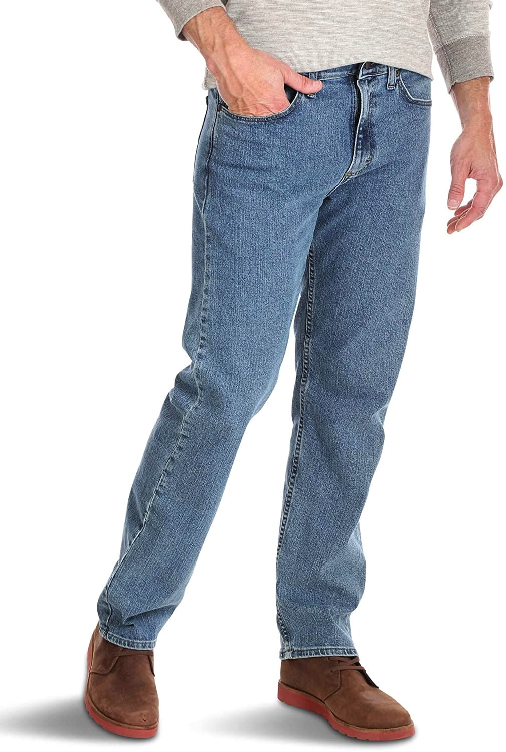 Wrangler Mens Jeans Deep 46X32 Relaxed Fit Flex-Waistband - Walmart.com