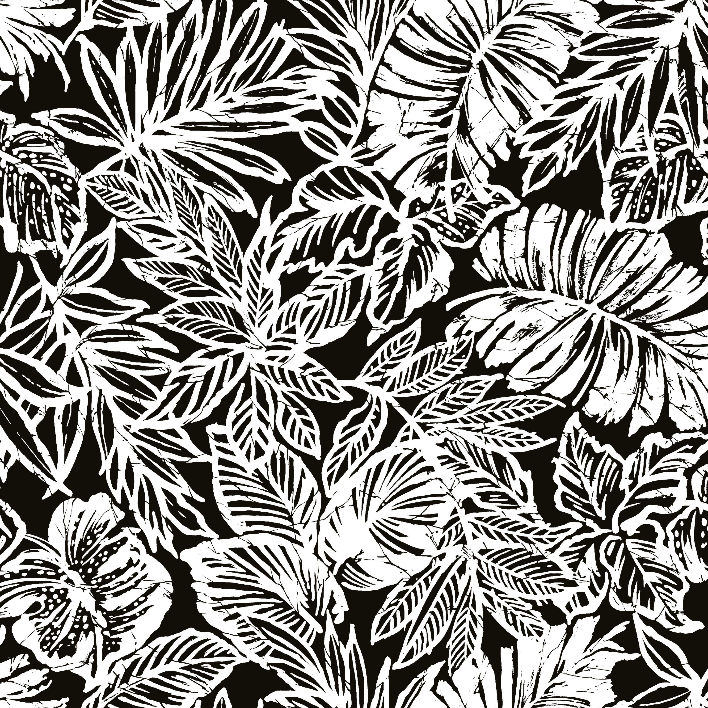 RoomMates Batik Tropical Leaf Peel & Stick Wallpaper - Black - Walmart