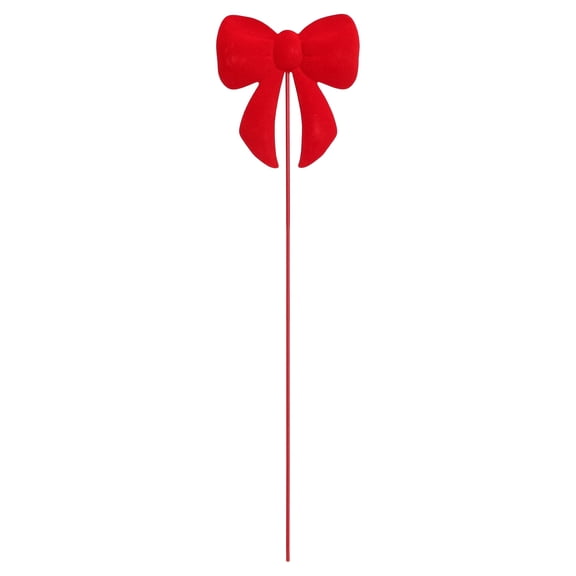 Metal Velvet-Feel Bow Christmas Yard Stake, Red, 15", by Holiday Time